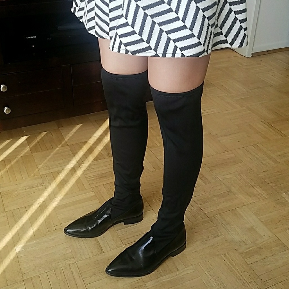 Black Thigh High Boots Size 8.5
